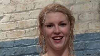 Blonde Squirter Trainee BBC Anal Fucked