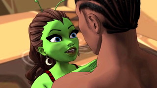 Green Skinned Big Booty Alien Gets Fucked Good By BBC In Inter Dimensional Sex