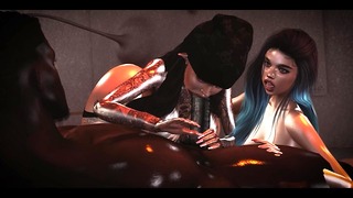 Hot Step Sisters Blacked – Sucking And Fucking Monster BBC Strapon Threesome – Second Life