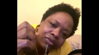 Mature Ebony BBW Gets Throat Fucked By Gansgta BBC