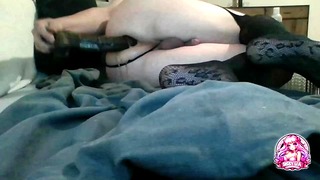 Webcam Slut Sissy Lia Fucks Her Cunt Hard With A Xxl BBC Dildo All The Way Up Her Hot Anal Pussy