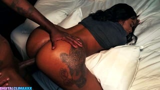 Amateur Ebony Girl Sucks & Fucks Monster BBC During Netflix & Chill