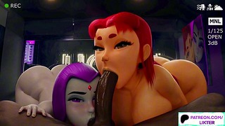 RAVEN BBC BLOWJOB IN THE HOUSE – CARTOON 60FPS