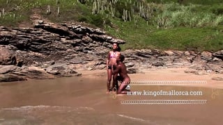 Hard and rough Big Black Cock Sex on Public Beach