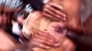 Young CAMILA SMITH and three big cocks for the first time, anal, BBC,