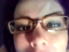 Girl with glasses gets a BBC facial