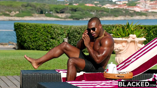 BLACKED Cute petite Blonde Zazie devours Aaron’s thick BBC